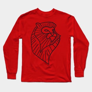 Geometric Lion Head Long Sleeve T-Shirt